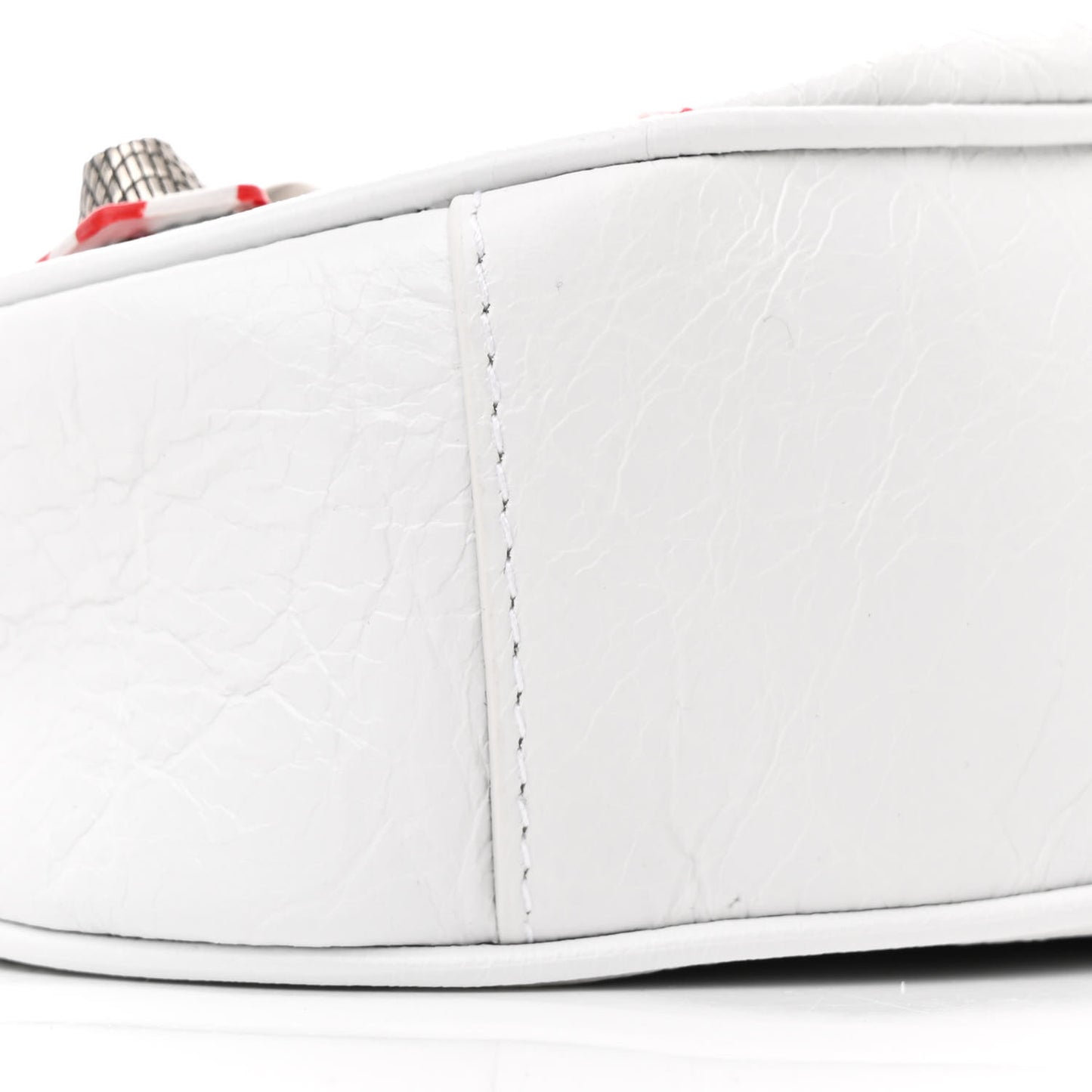 Agneau Arena Lunar New Year Graffiti Logo Le Cagole Shoulder Bag XS Optic White