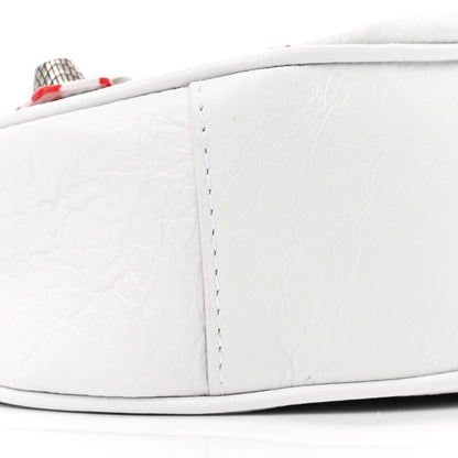 Balenciaga Agneau Arena Lunar New Year Graffiti Logo Le Cagole Shoulder Bag XS Optic White 11 of 12