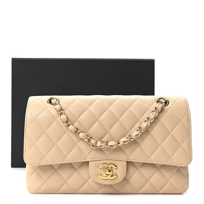 Chanel Caviar Quilted Medium Double Flap Beige 11 of 11