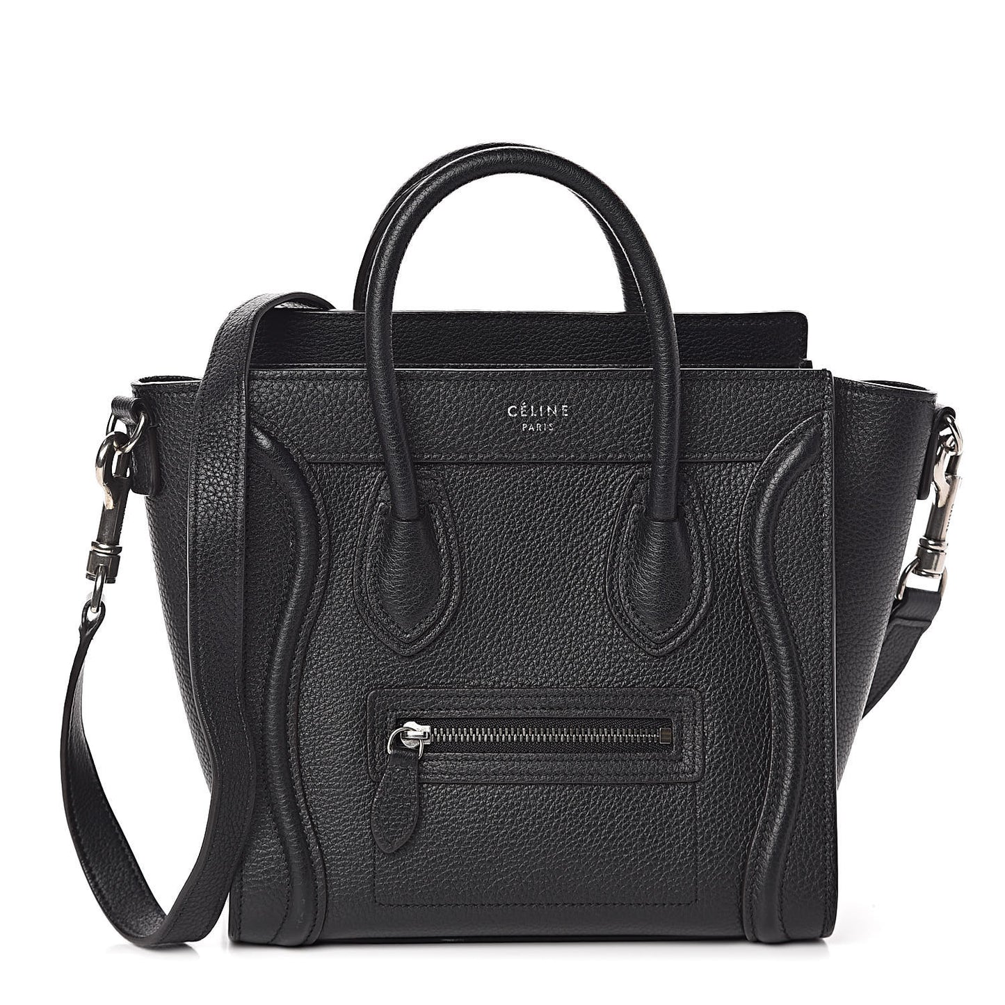 Drummed Calfskin Nano Luggage Black
