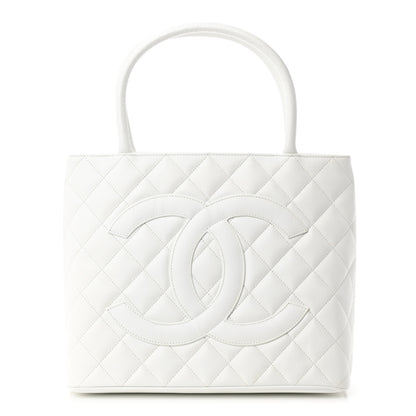 Chanel Caviar Quilted Medallion Tote White 1 of 16