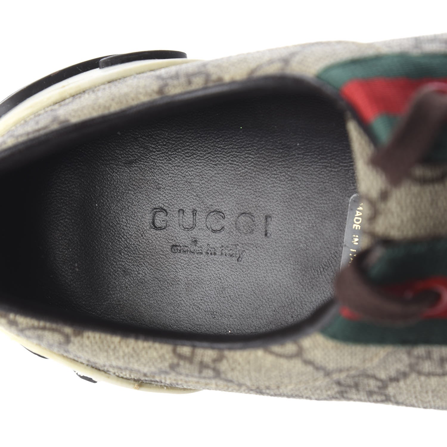 Gucci GG Monogram Web Womens Script Sneakers 38 Brown 8 of 9