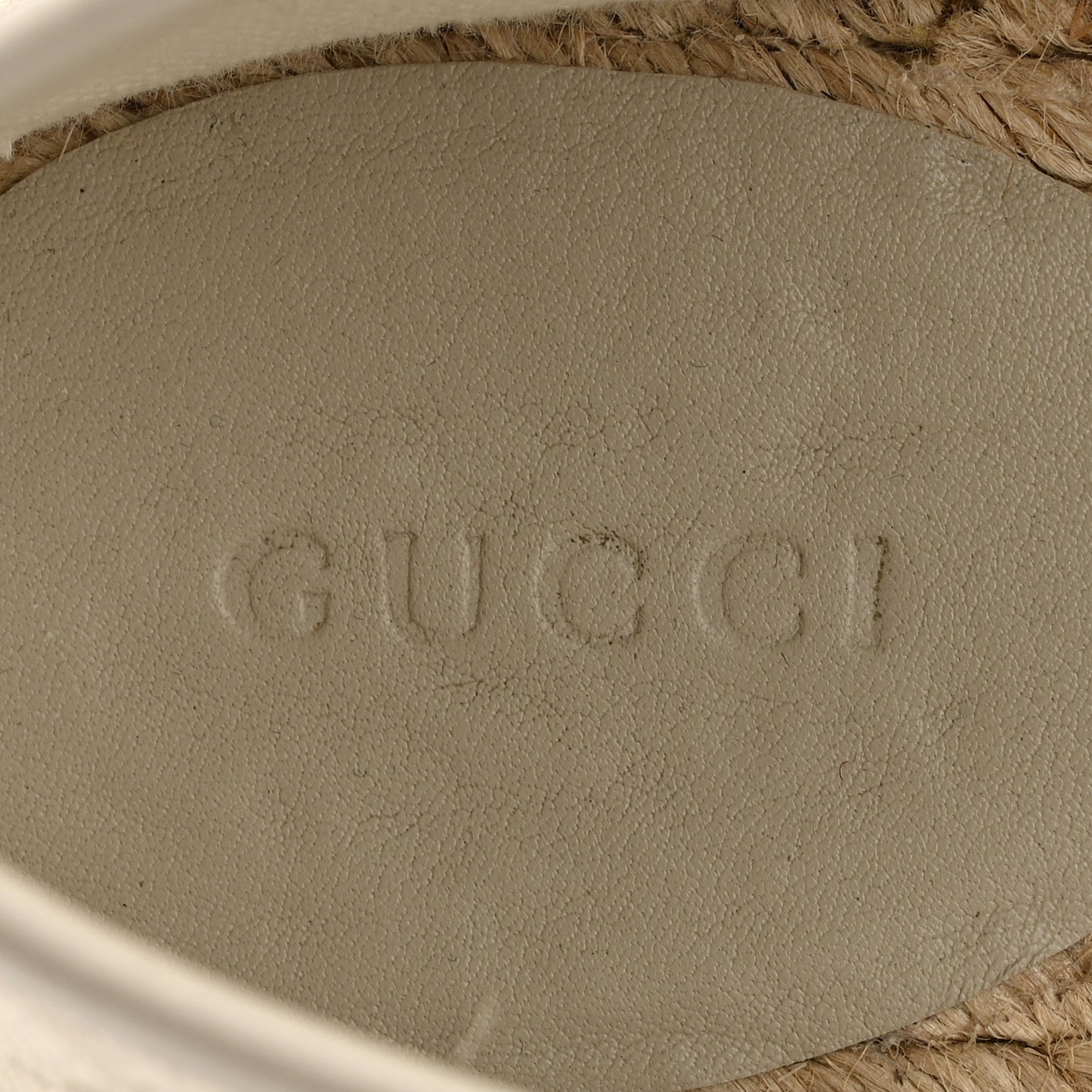 Washed Cotton Miro Soft Calfskin GG Monogram Espadrilles 37.5 White Mystic White