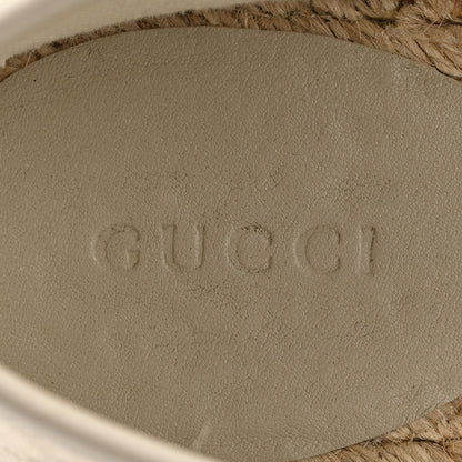 Gucci Washed Cotton Miro Soft Calfskin GG Monogram Espadrilles 37.5 White Mystic White 7 of 9