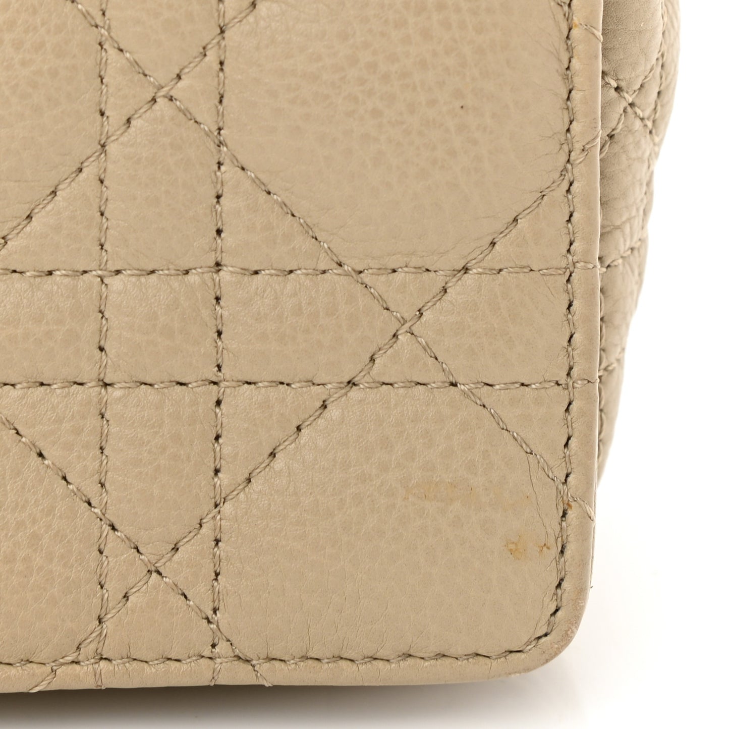 Calfskin Cannage Small Caro Bag Beige