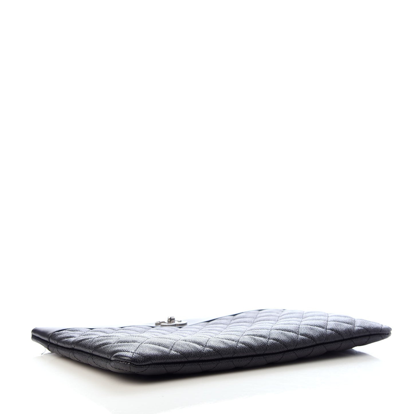 Caviar Quilted Mademoiselle Vintage Large Zip Pouch Black