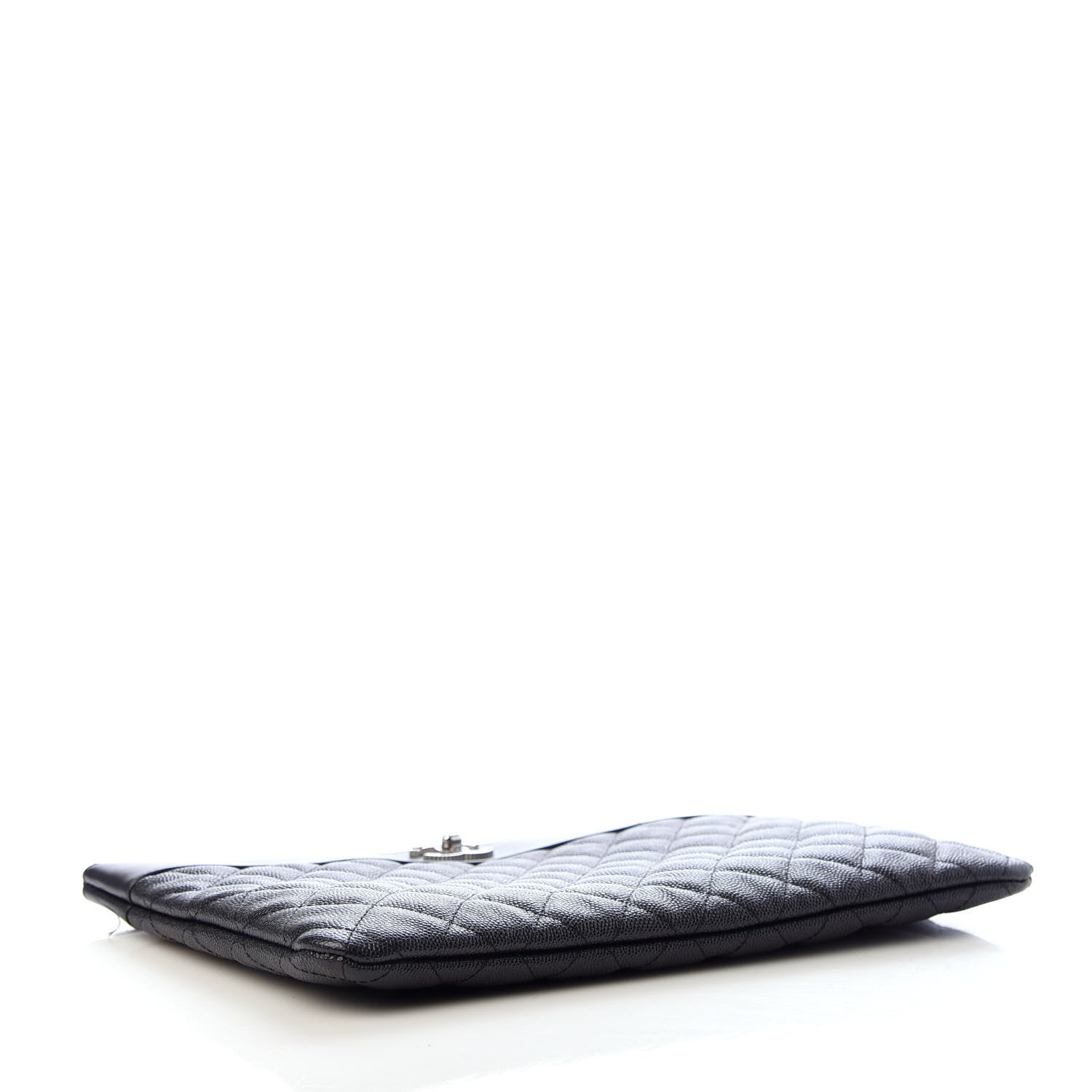 Chanel Caviar Quilted Mademoiselle Vintage Large Zip Pouch Black 4 of 7