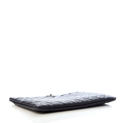 Chanel Caviar Quilted Mademoiselle Vintage Large Zip Pouch Black 4 of 7