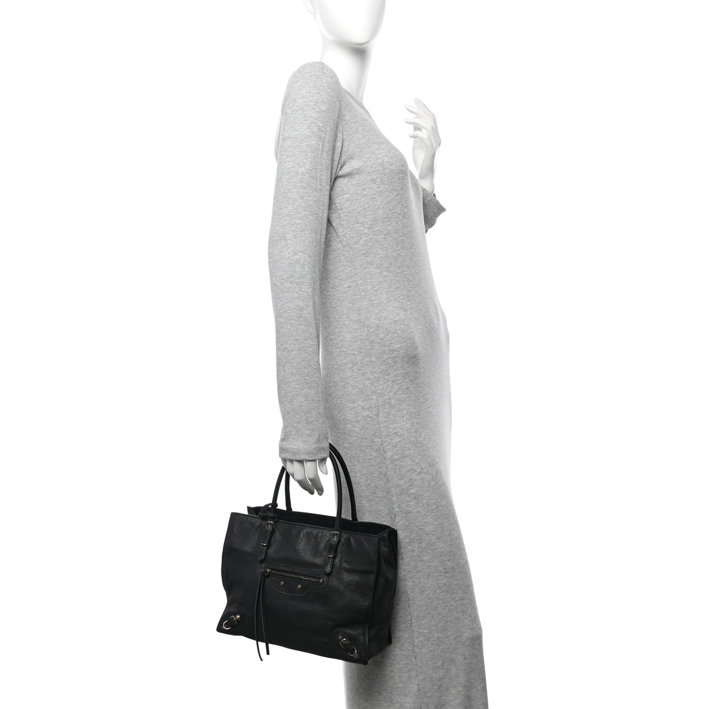 Veau Souple Mini Papier Tote Black