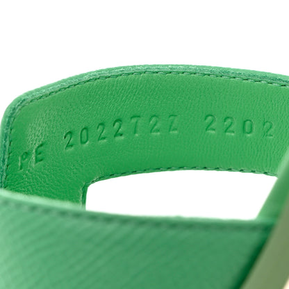 Hermes Epsom Oran Sandals 40 Vert Pomme 6 of 9