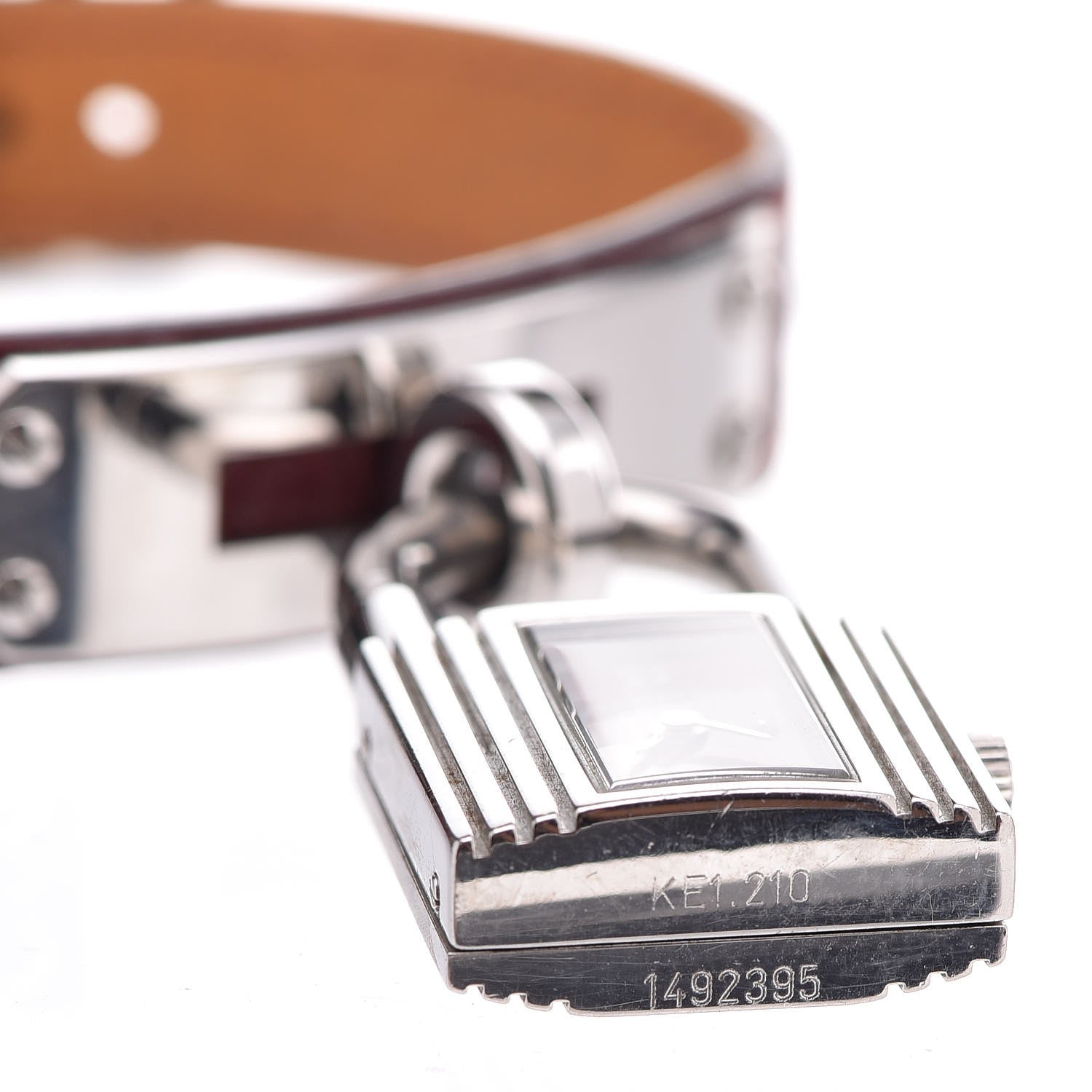 Hermes Stainless Steel Clemence 20mm Kelly Cadena Quartz Watch Rouge 5 of 5