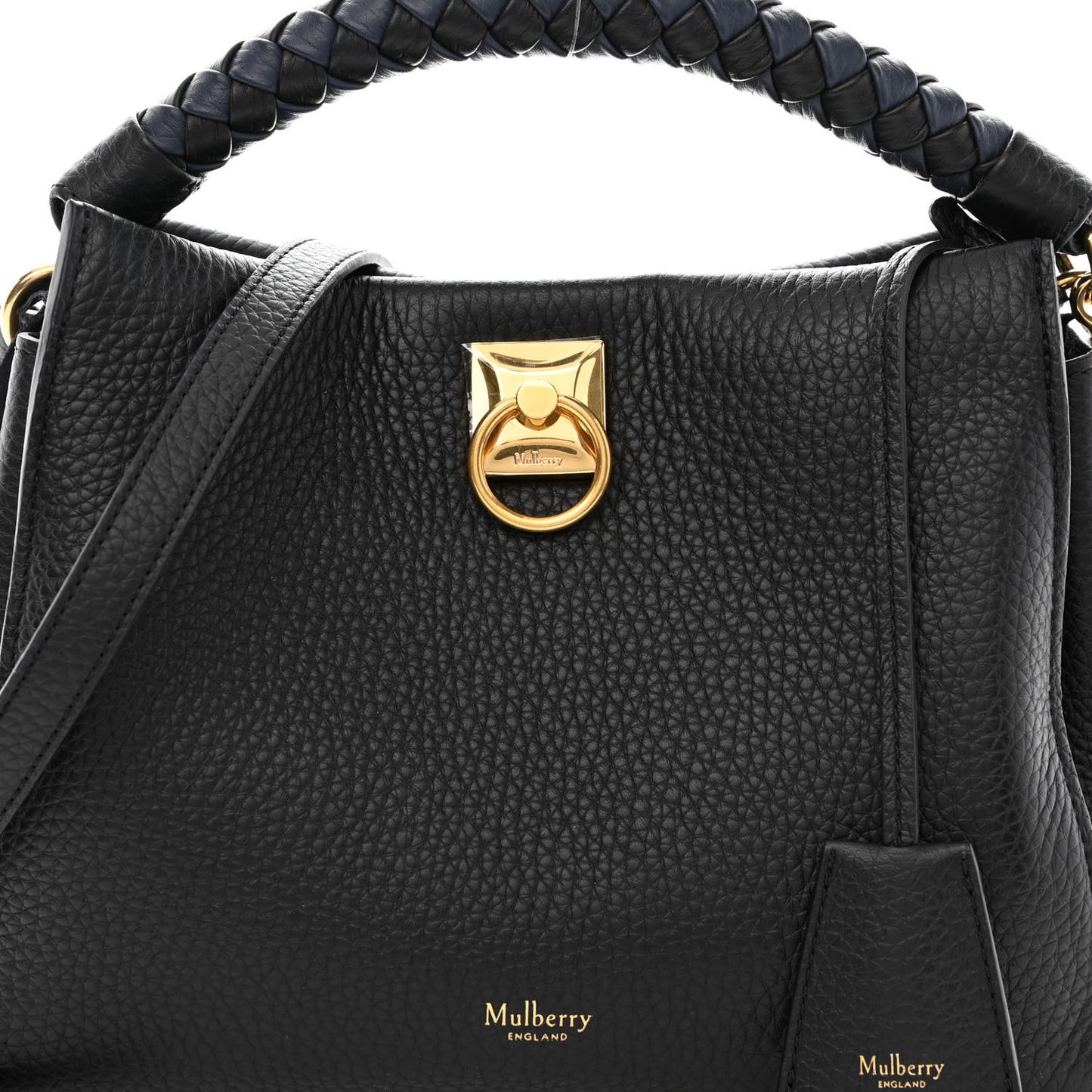 Heavy Grain Small Iris Tote Black