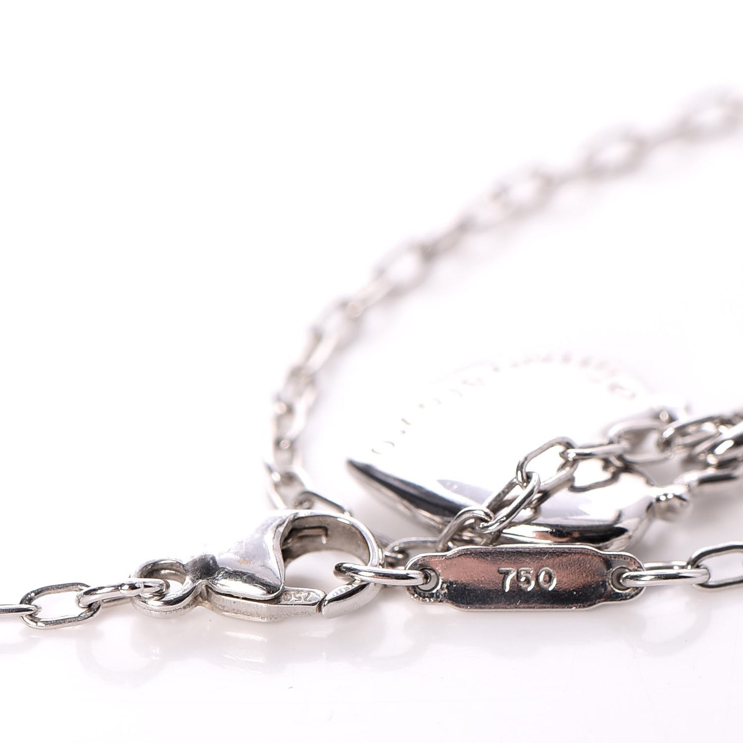18K White Gold Diamond Etoile Small Heart Pendant Necklace