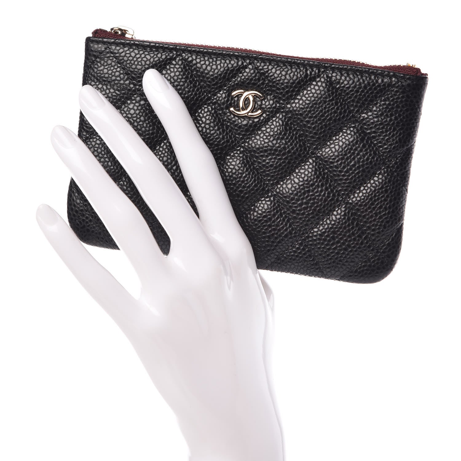 Chanel Caviar Quilted Small Cosmetic Case Black 2 of 8