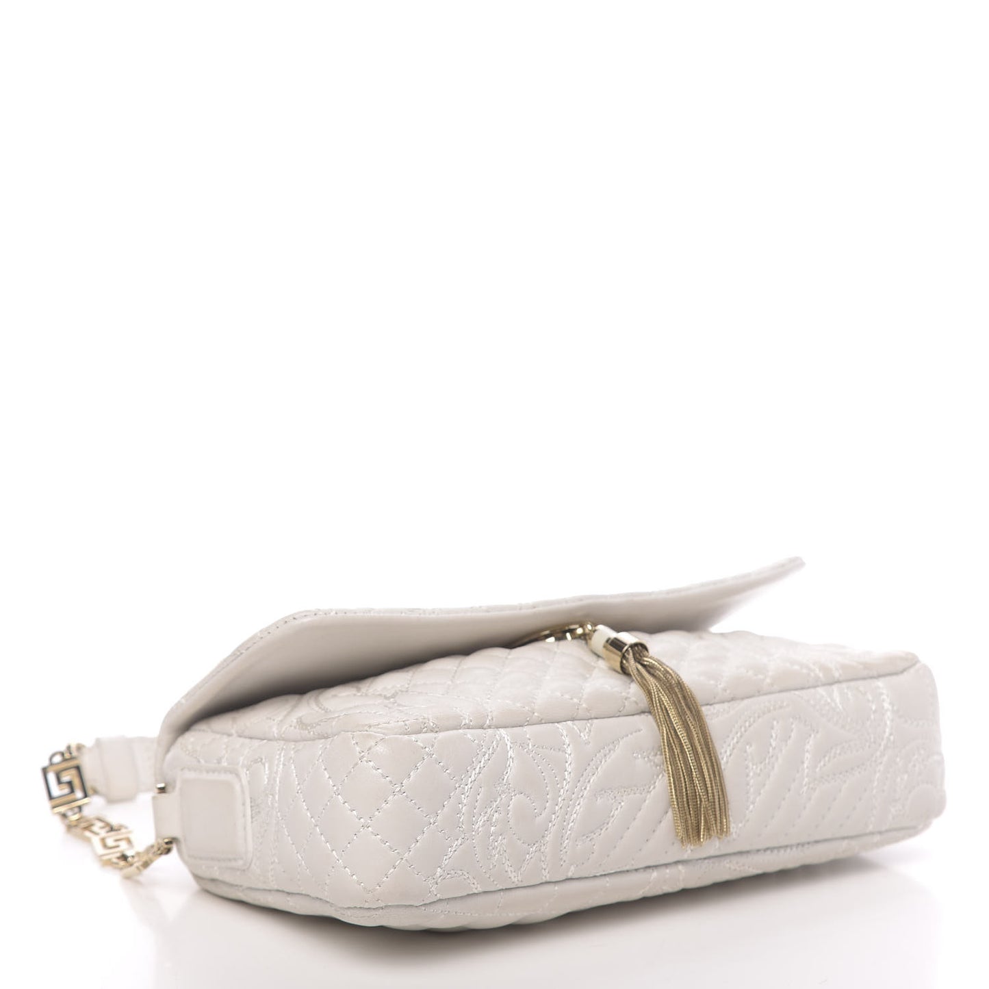 Nappa Barocco Quilted Vanitas Medea Shoulder Bag White