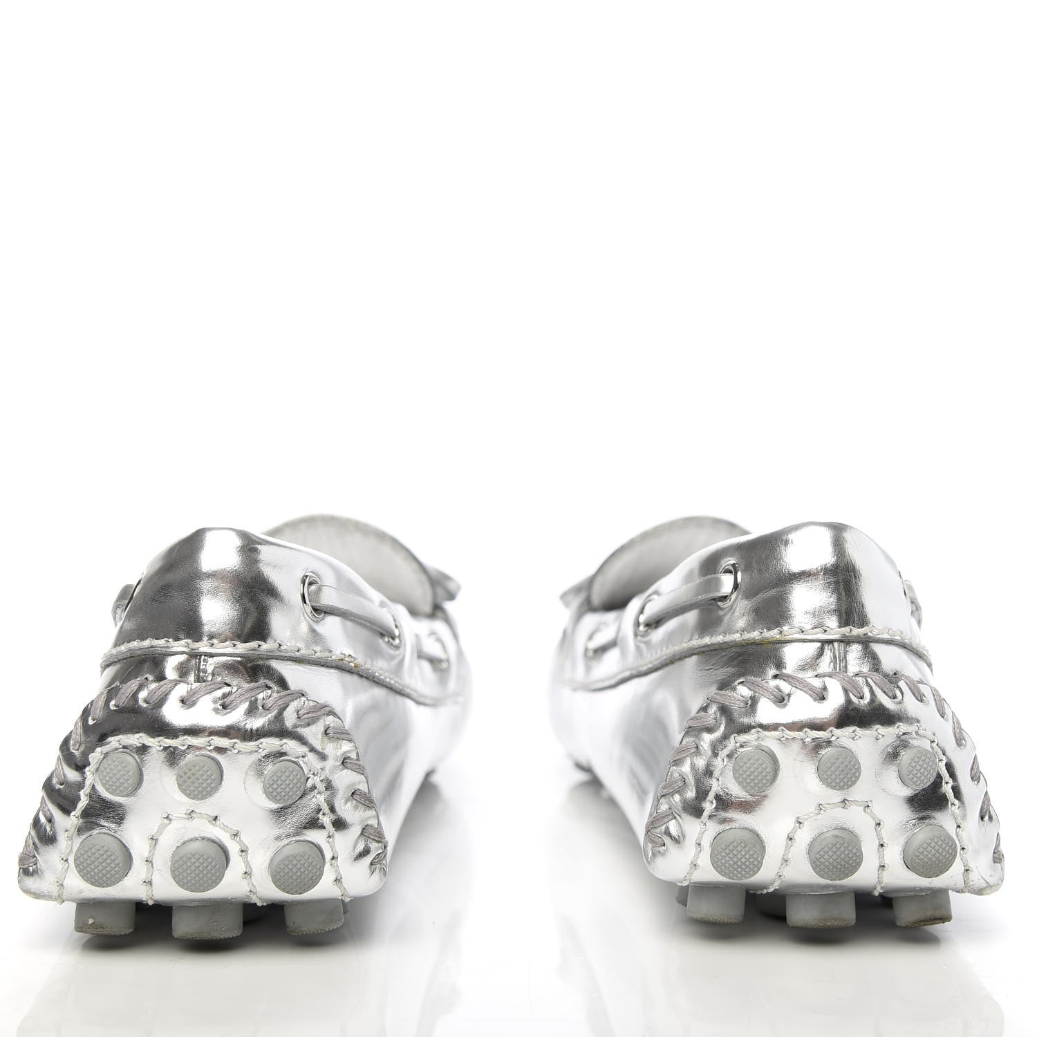 Louis Vuitton Calfskin Monogram Gloria Loafers 37.5 Silver 6 of 10