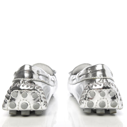 Louis Vuitton Calfskin Monogram Gloria Loafers 37.5 Silver 6 of 10