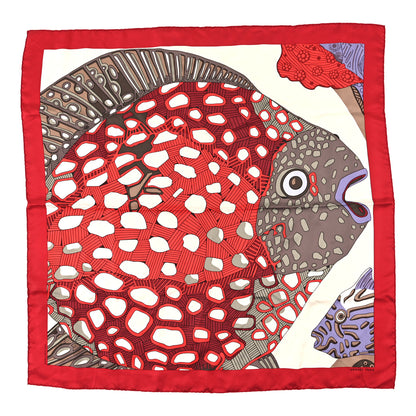 Hermes Silk Grands Fonds Detail Scarf 90 Red Multicolor 1 of 3