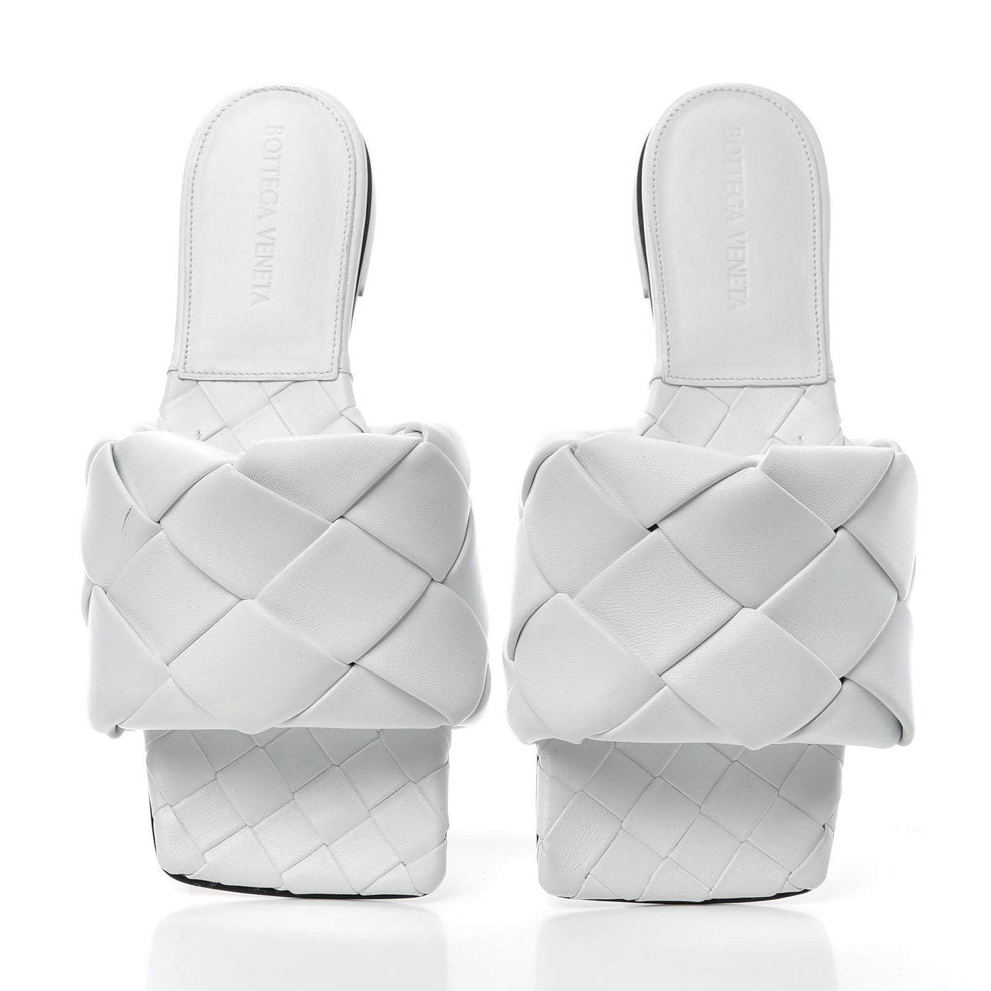 Nappa Maxi Intrecciato Lido Flat Sandals 35 Optic White