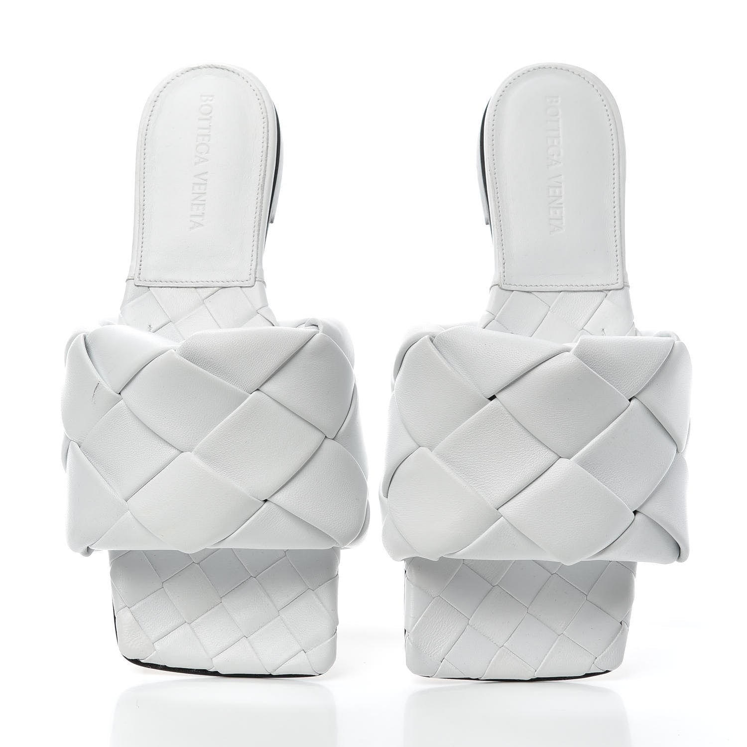 Bottega Veneta Nappa Maxi Intrecciato Lido Flat Sandals 35 Optic White 5 of 9