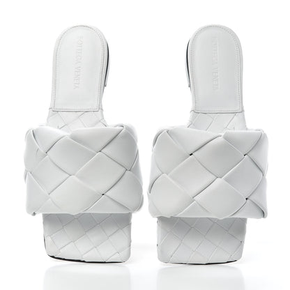 Bottega Veneta Nappa Maxi Intrecciato Lido Flat Sandals 35 Optic White 5 of 9