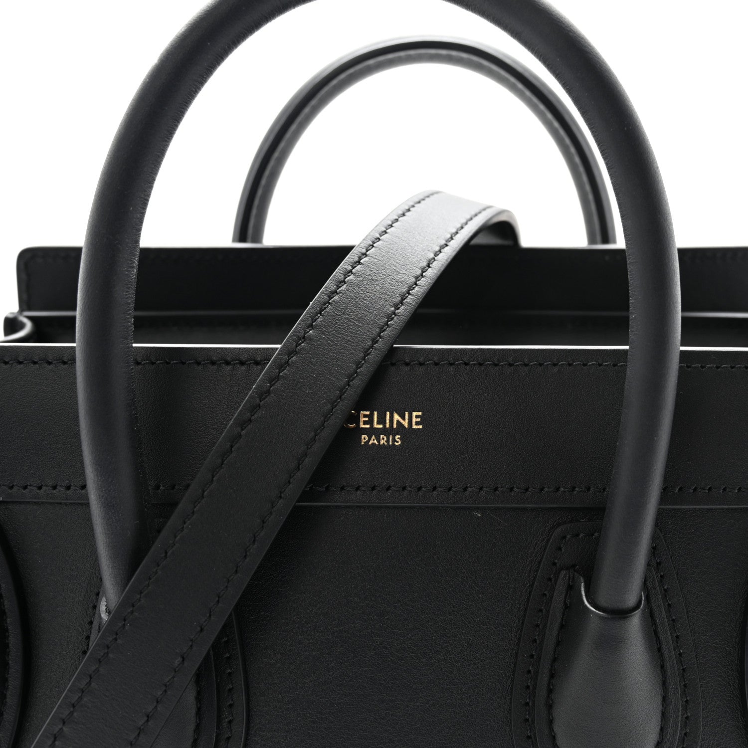 Celine Smooth Calfskin Nano Luggage Black 9 of 11