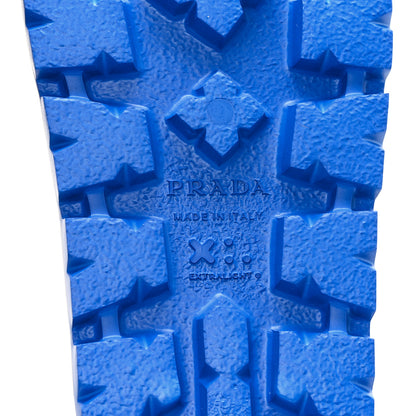 Prada EVA Rubber Triangle Logo Embossed Womens Lug Sole 20mm Slide Sandals 37 Azzurro 7 of 9