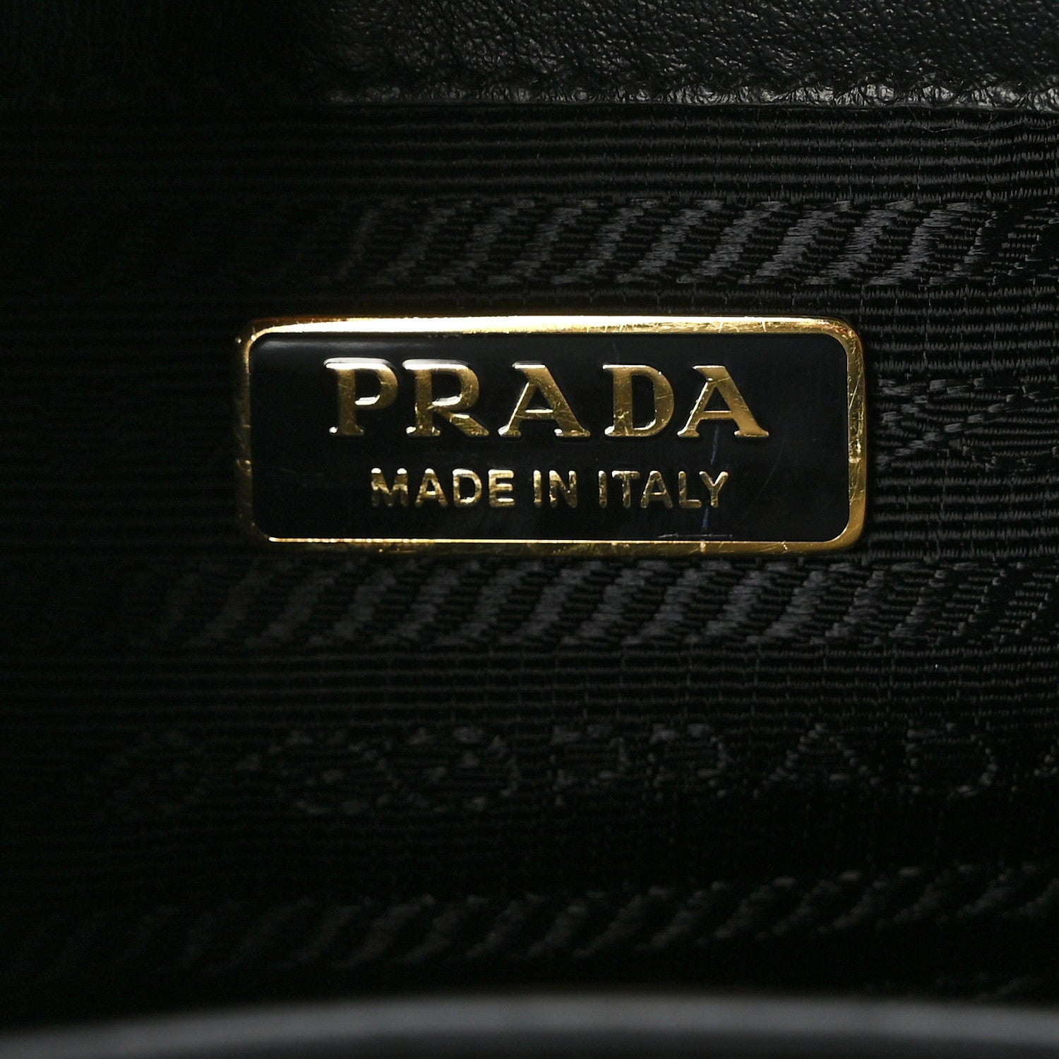 Prada Saffiano Lux Metal Triangle Logo Medium Shoulder Tote Handbag Black 6 of 8