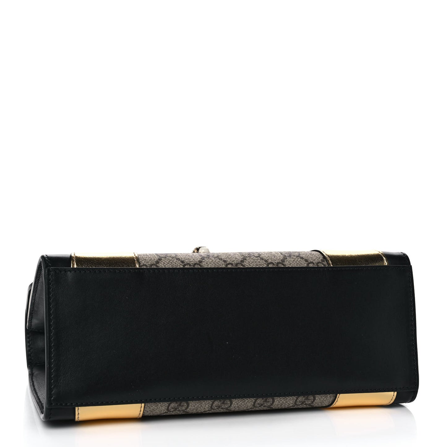 GG Supreme Monogram Small Osiride Top Handle Bag Black Gold