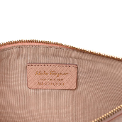 Salvatore Ferragamo Pebble Calfskin Gancini Zip Wristlet Bonbon 6 of 7