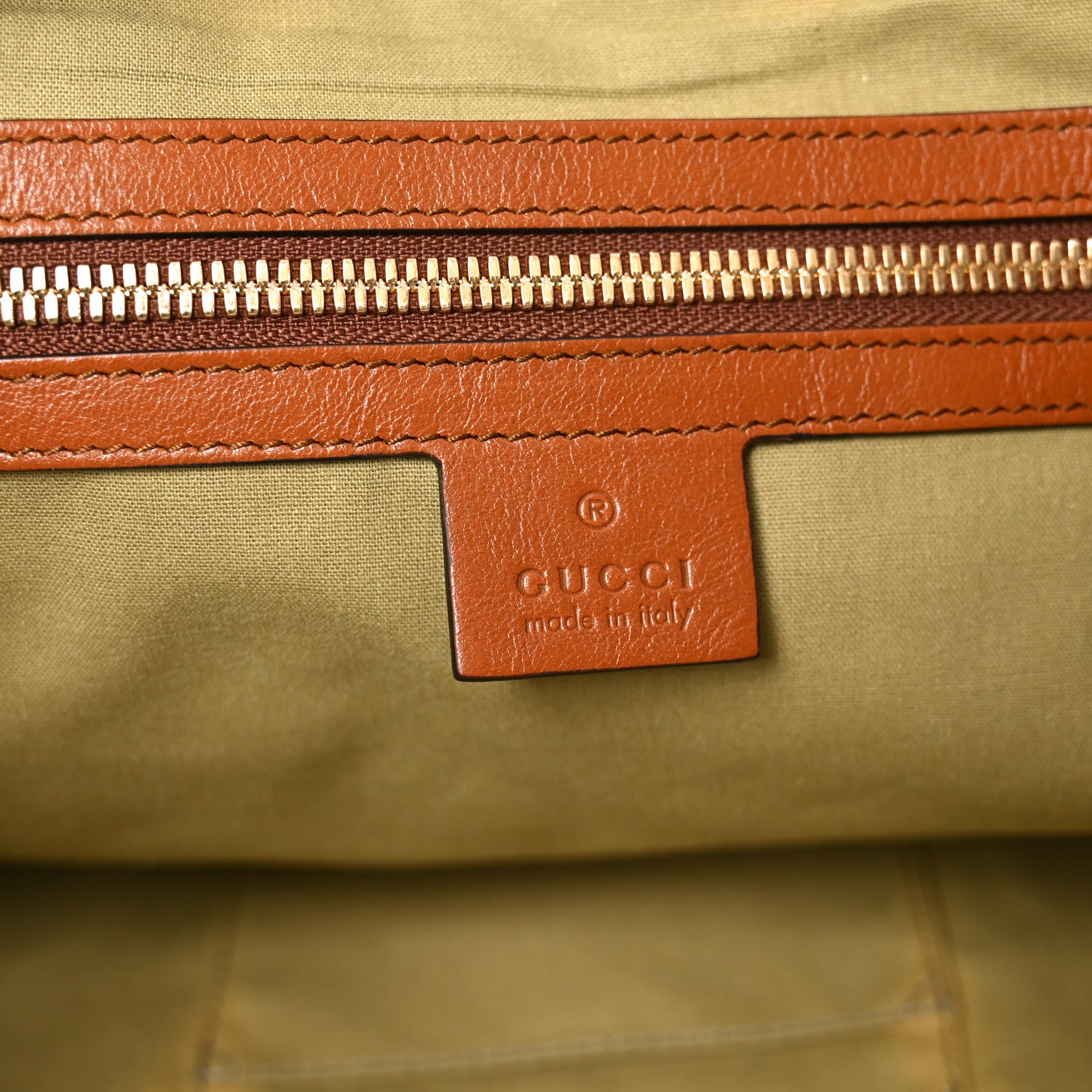 Gucci Vintage Canvas Calfskin Web Large Ophidia Half Moon Hobo Sand Light Cuir 5 of 9