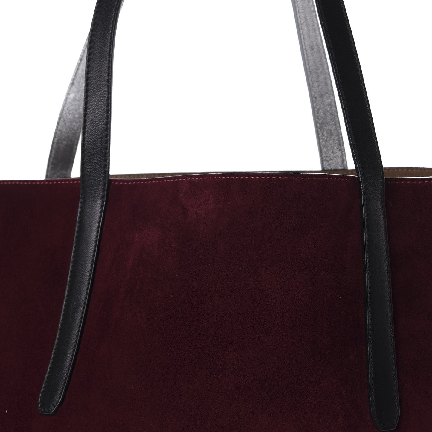 Suede Grained Calfskin Twist East West Tote Bordeaux Black