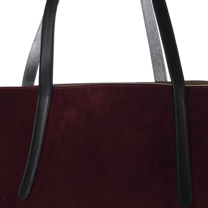 Jimmy Choo Suede Grained Calfskin Twist East West Tote Bordeaux Black 8 of 9