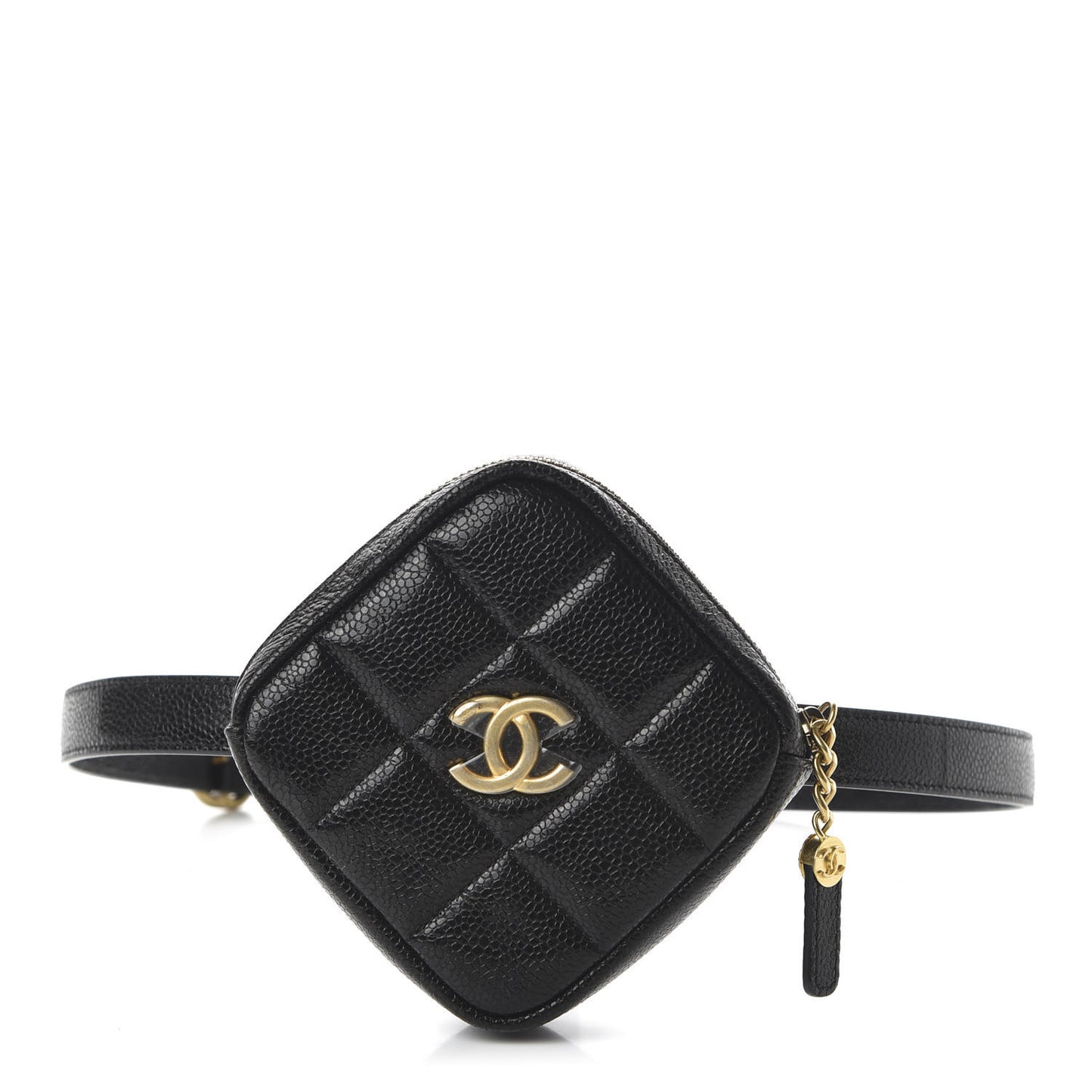 Caviar Quilted Coin Purse Belt Bag Black