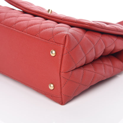 Chanel Caviar Lizard Quilted Small Coco Handle Flap Red 7 of 11