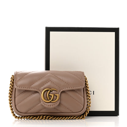Gucci Calfskin Matelasse Heart GG Marmont 2.0 Coin Purse On A Chain Porcelain Rose 7 of 7