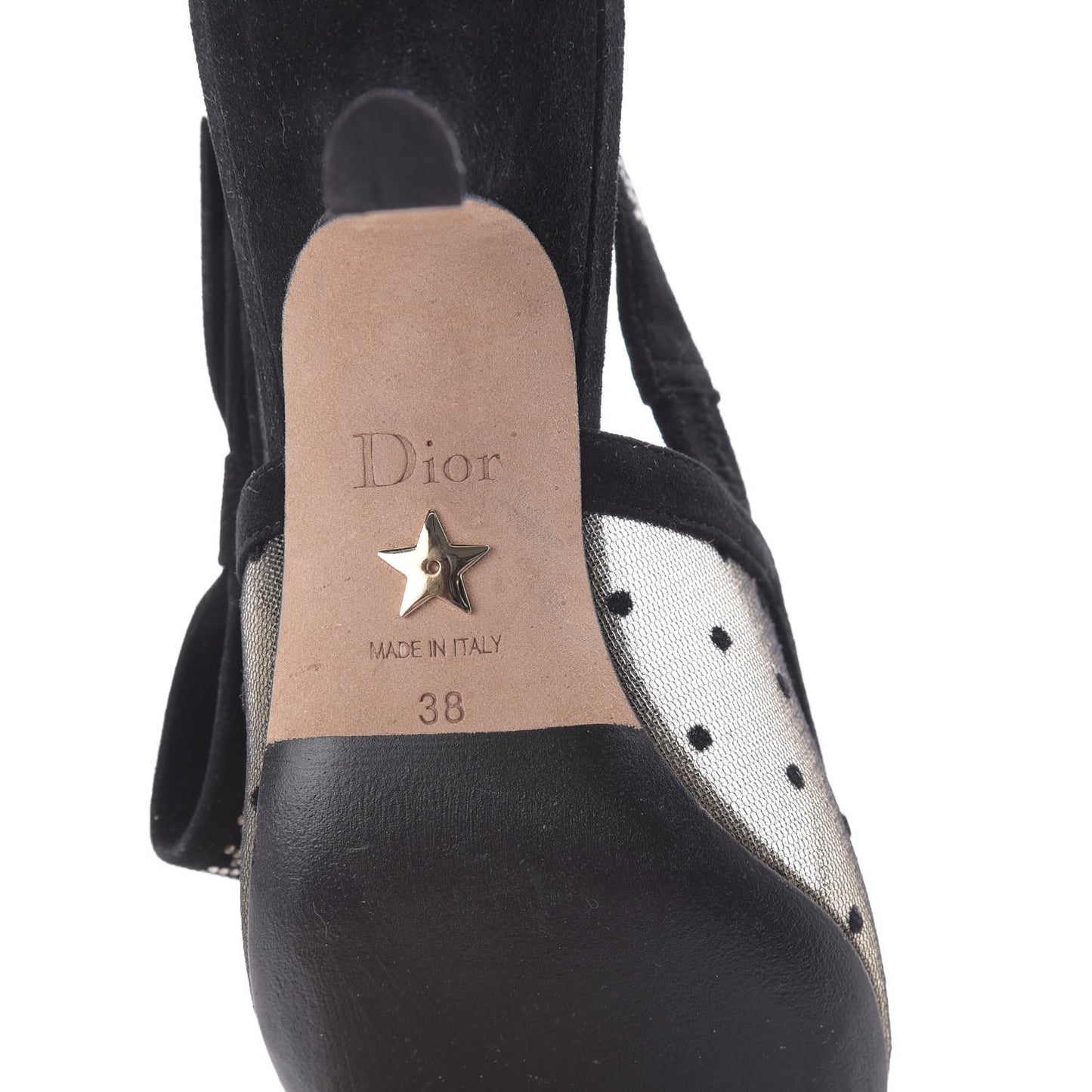 Mesh Plumetis Crystal Suede J'Adior Slingback 65mm Pumps 38 Nude Black