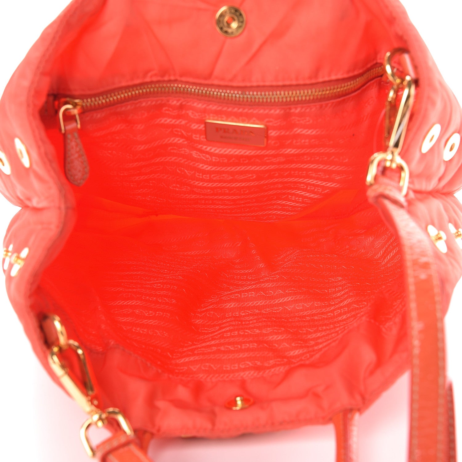 Prada Tessuto Nylon Quilted Tote Orange 5 of 19