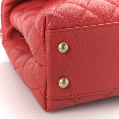 Chanel Caviar Quilted Mini Coco Handle Flap Red 8 of 9