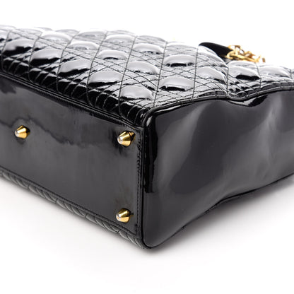 Christian Dior Patent Cannage Large Lady Dior Black 9 of 10