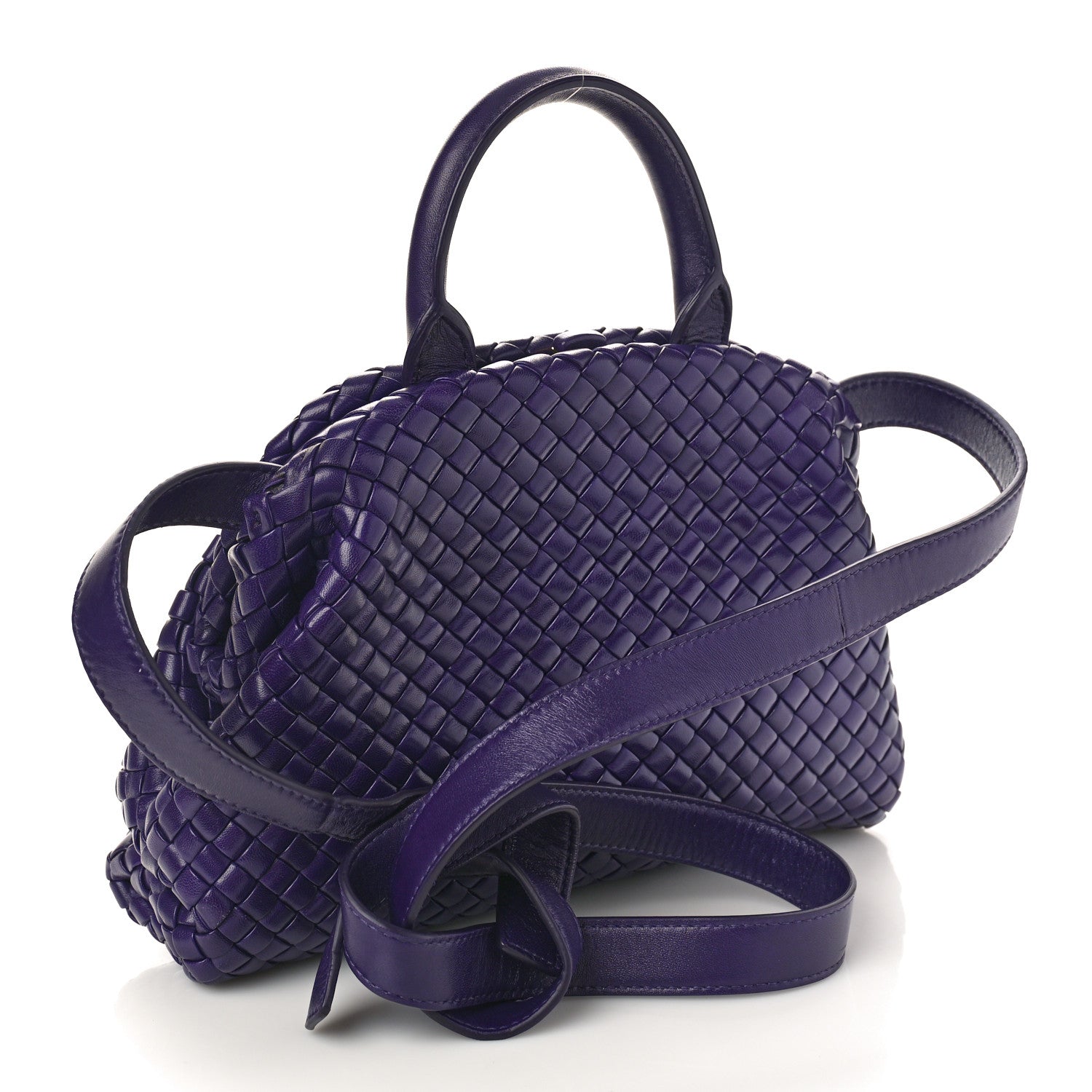Bottega Veneta Nappa Intrecciato Small Padded The Handle Tote Purple 2 of 10