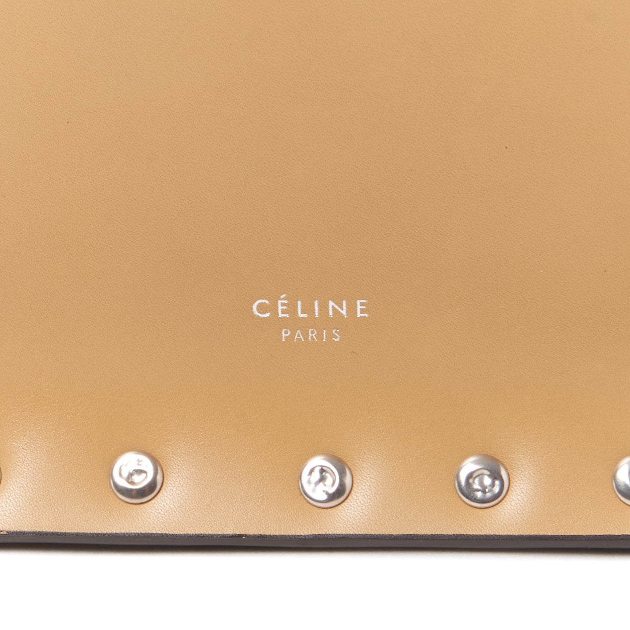 Celine Satinated Natural Calfskin Large Studs Vertical Cabas Sand 8 of 8