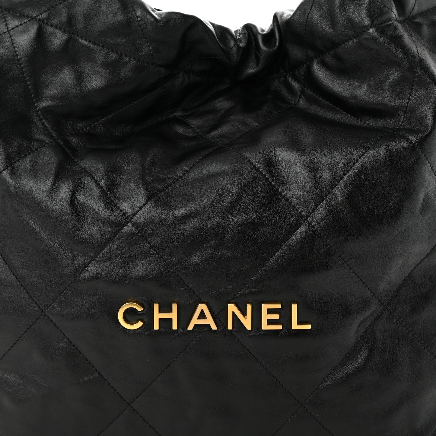 Shiny Calfskin Quilted Chanel 22 Black