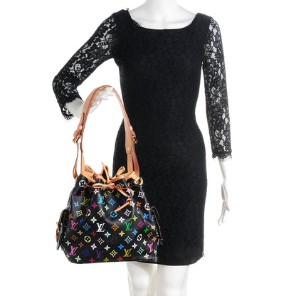 Louis Vuitton Monogram Multicolor Petit Noe Black 2 of 7