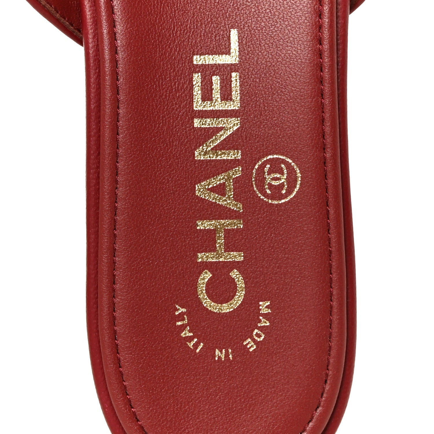 Chanel Lambskin CC Thong Sandals 37 Burgundy 9 of 9