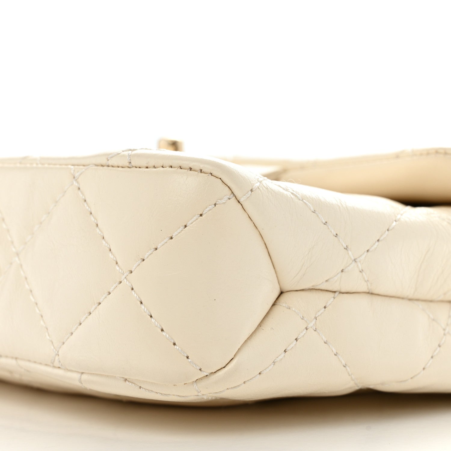 Chanel Shiny Crumpled Calfskin Quilted Top Handle Flap White 10 of 14