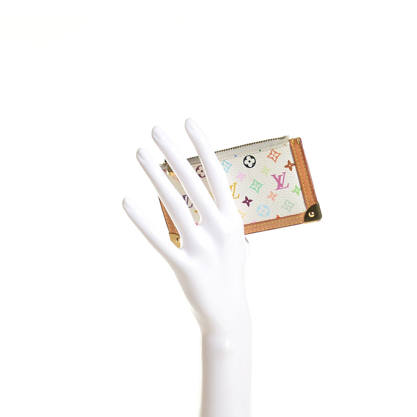 Monogram Multicolor Key Pouch White