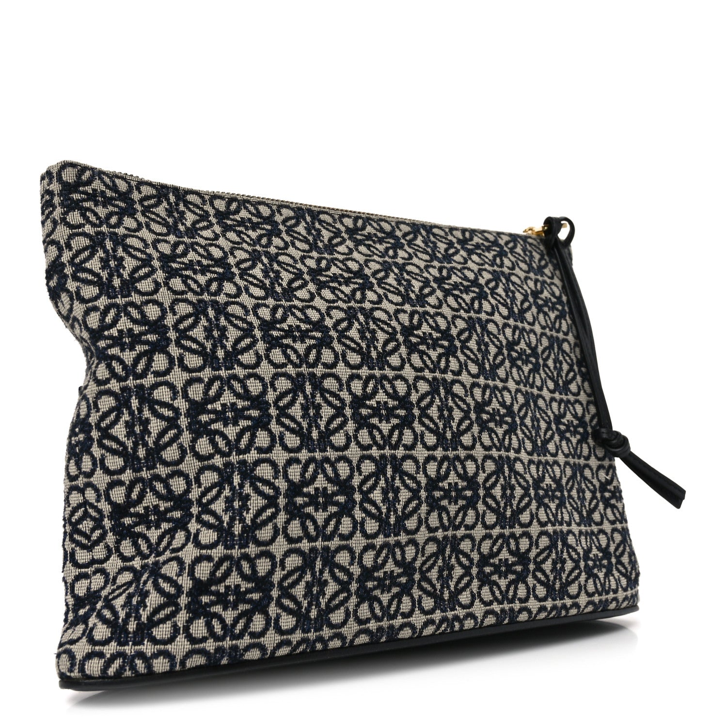 Loewe Jacquard Anagram Calfskin Pouch Blue Beige 3 of 9