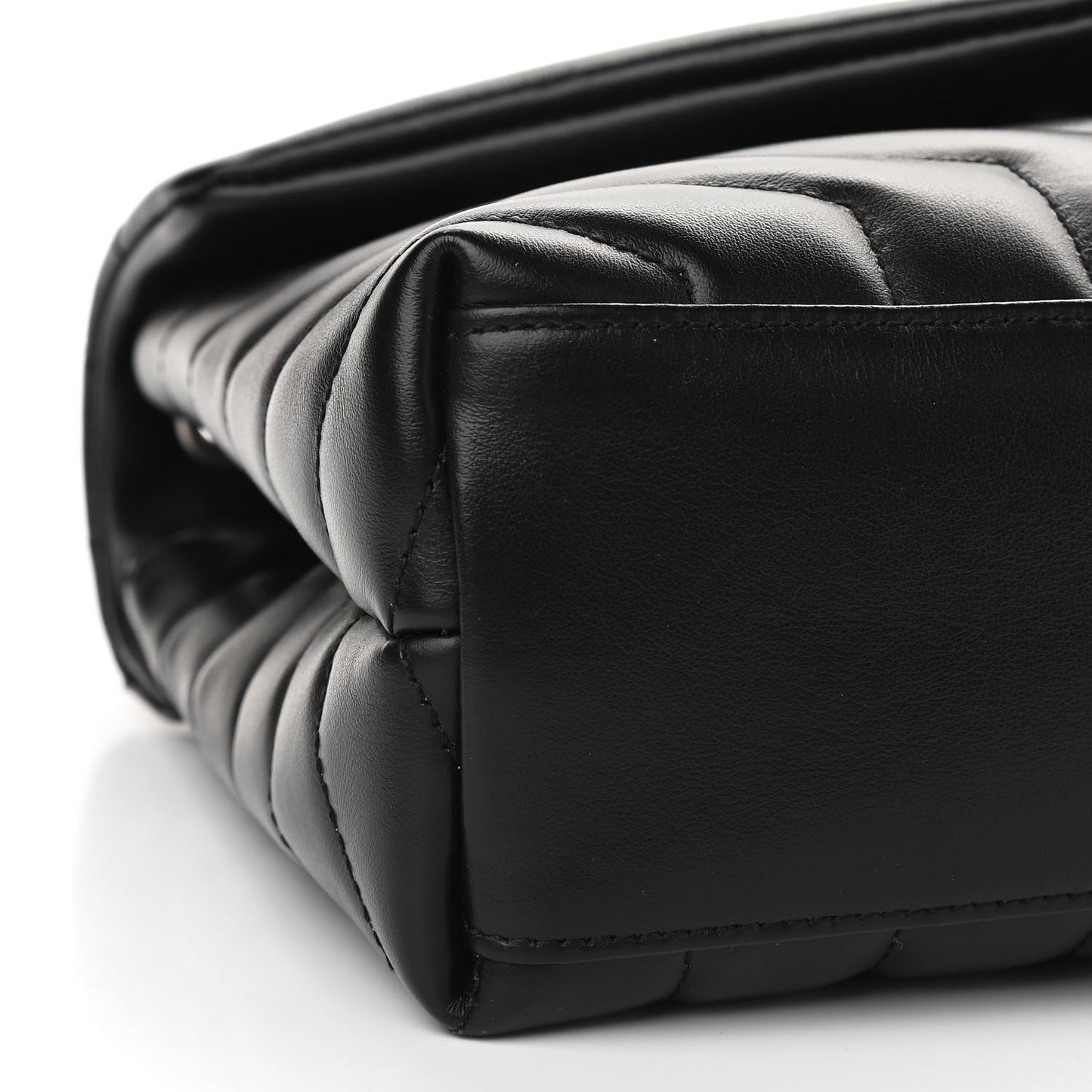 Calfskin Y Quilted Monogram Small Loulou Chain Satchel Black