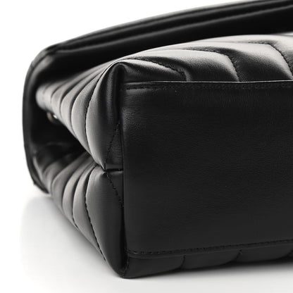 Saint Laurent Calfskin Y Quilted Monogram Small Loulou Chain Satchel Black 8 of 10